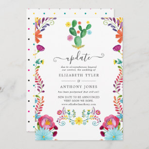 Colorful Waterverf Floral Fiesta Wedding Update Kaart