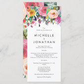 Colorful Waterverf Flower Garden Wedding Programme Programmakaart (Voorkant / Achterkant)