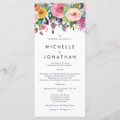 Colorful Waterverf Flower Garden Wedding Programme Programmakaart (Voorkant)
