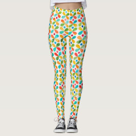 Colorful Waterverf Flower Pattern Leggings