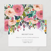 Colorful Waterverf Flower Weddenschapskaart Informatiekaartje (Voorkant / Achterkant)