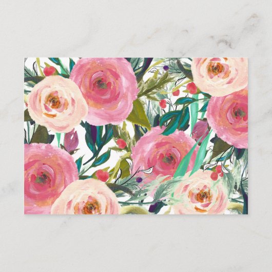 Colorful Waterverf Flower Weddenschapskaart Informatiekaartje (Achterkant)