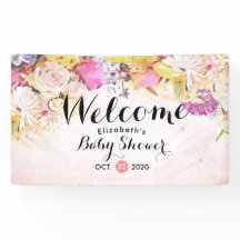 Colorful Waterverf Flowers Baby shower Welkom