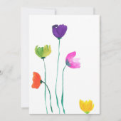 Colorful Waterverf Flowers Flat Note Card Bedankkaart (Voorkant)