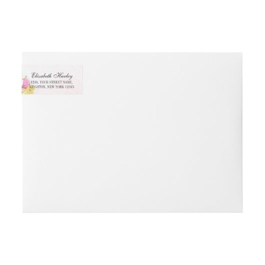 Colorful Waterverf Flowers Weddenschap Label (Voorkant)