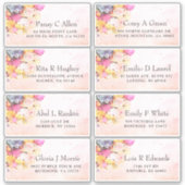 Colorful Waterverf Flowers Wedding Guest Address Sticker (Voorkant)