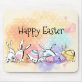 Colorful Waterverf Happy Easter | Mousepad Muismat (Voorkant)
