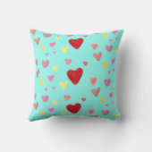 Colorful Waterverf Hearts Love Pattern Kussen (Achterkant)