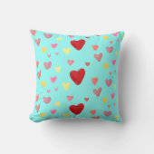 Colorful Waterverf Hearts Love Pattern Kussen (Voorkant)