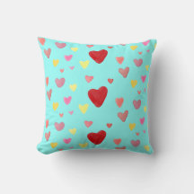 Colorful Waterverf Hearts Love Pattern