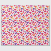 Colorful Waterverf Hearts Patroon Cadeaupapier (Vlak)