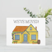 Colorful waterverf house New address card Aankondiging (Staand voorkant)