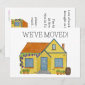 Colorful waterverf house New address card Aankondiging (Voorkant / Achterkant)