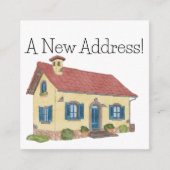 Colorful waterverf house New address card Informatiekaartje (Voorkant)