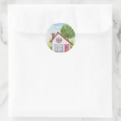 Colorful Waterverf House Ronde Sticker (Tas)