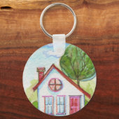 Colorful Waterverf House Sleutelhanger (Voorkant)