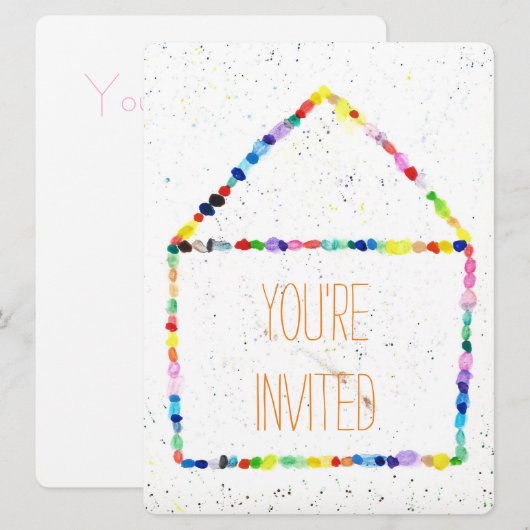 Colorful Waterverf house "You're Investissement" k Kaart (Voorkant / Achterkant)