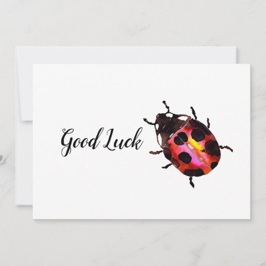Colorful Waterverf Ladybug Good Luck Card Bedankkaart (Voorkant)