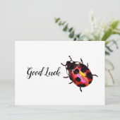 Colorful Waterverf Ladybug Good Luck Card Bedankkaart (Staand voorkant)