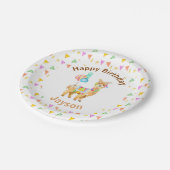 Colorful Waterverf Llama Fun 1e verjaardag Papieren Bordje (Gekanteld)