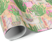 Colorful Waterverf Llama Pattern Cadeaupapier (Rol Hoek)