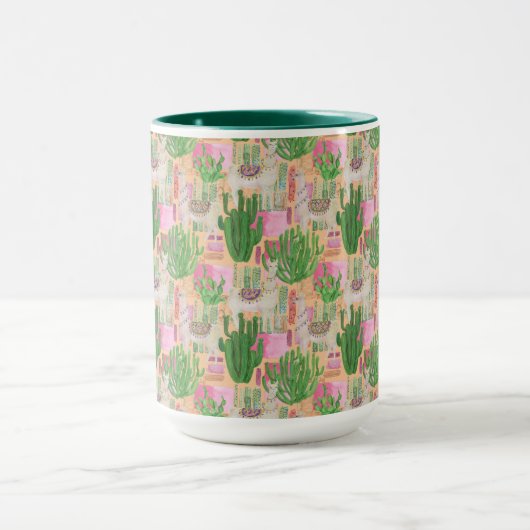 Colorful Waterverf Llama Pattern Mok (Midden)