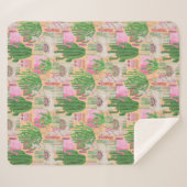 Colorful Waterverf Llama Pattern Sherpa Deken (Voorkant (horizontaal))