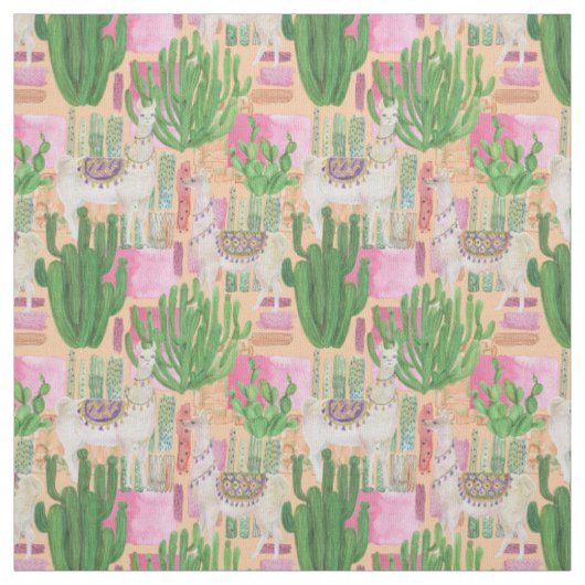 Colorful Waterverf Llama Pattern Stof (Swatch)