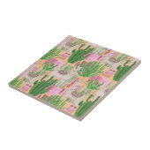 Colorful Waterverf Llama Pattern Tegeltje (Zijkant)