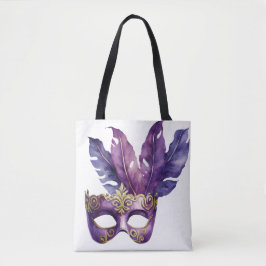 COLORFUL WATERVERF MARDI GRAS MASK TOTE BAG