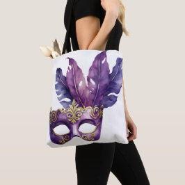 COLORFUL WATERVERF MARDI GRAS MASK TOTE BAG