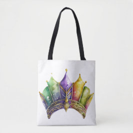 COLORFUL WATERVERF MARDI GRAS TOTE BAG