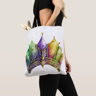 COLORFUL WATERVERF MARDI GRAS TOTE BAG