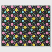 Colorful Waterverf Mexican Fiesta Flowers Cadeaupapier (Vlak)