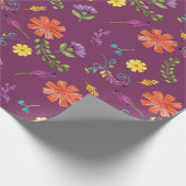 Colorful Waterverf Mexican Fiesta Flowers Cadeaupapier (Hoek)