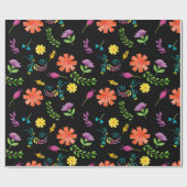 Colorful Waterverf Mexican Fiesta Flowers Cadeaupapier (Vlak)