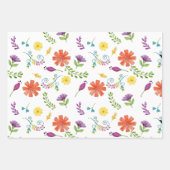 Colorful Waterverf Mexican Fiesta Flowers Inpakpapier Vel (Voorkant)