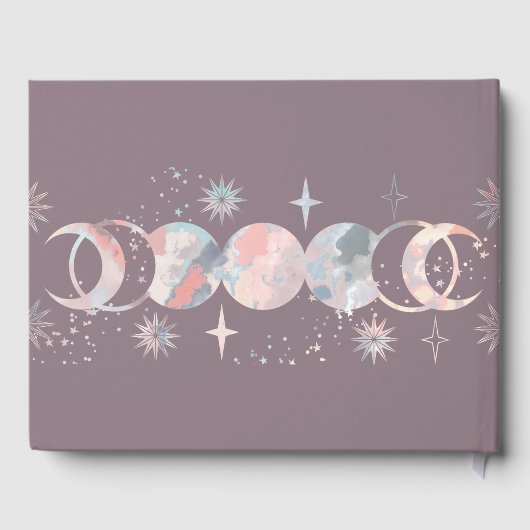 Colorful Waterverf Moons Gastenboek (Achterkant)