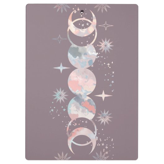 Colorful Waterverf Moons Klembord (Achterkant)