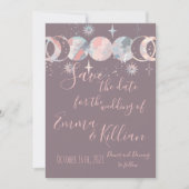 Colorful Waterverf Moons Save The Date (Voorkant)