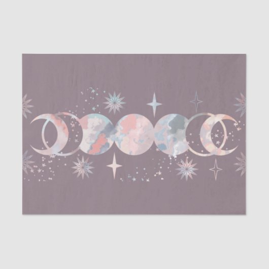 Colorful Waterverf Moons Tissuepapier (Voorkant)