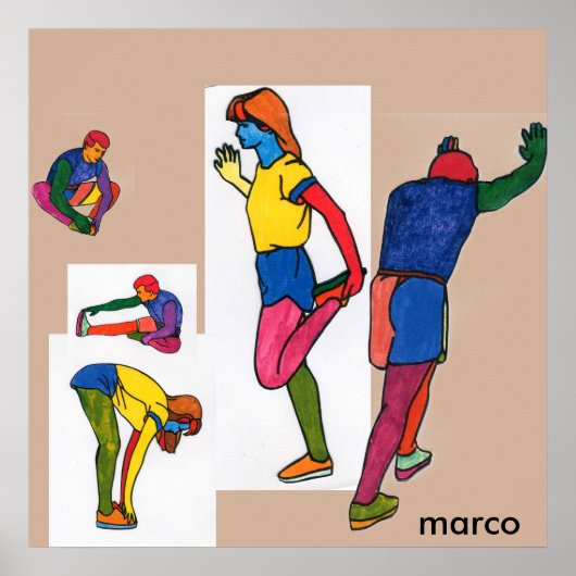 Colorful Waterverf noStretch oefent Poster uit (Voorkant)