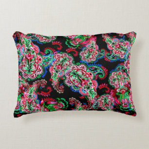 Colorful waterverf paisley floral illustration pa accent kussen