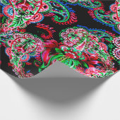 Colorful waterverf paisley floral illustration pa cadeaupapier (Hoek)
