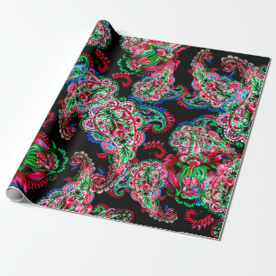 Colorful waterverf paisley floral illustration pa cadeaupapier