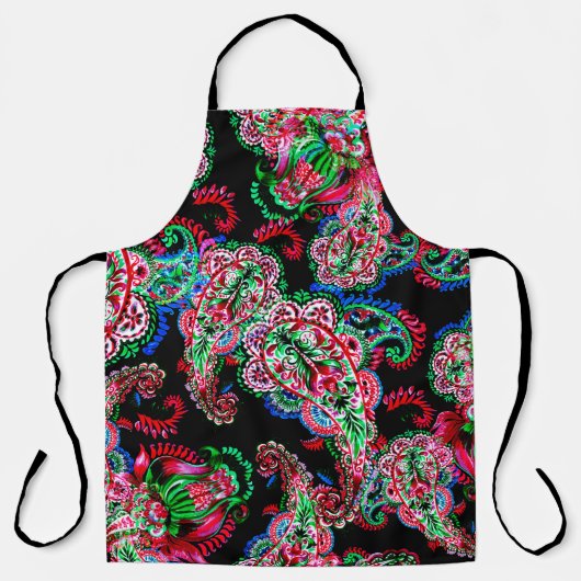 Colorful waterverf paisley floral illustration pa schort (Voorkant)
