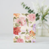 Colorful Waterverf Peony Flowers Briefkaart (Staand voorkant)