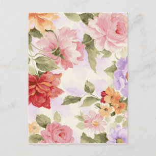 Colorful Waterverf Peony Flowers Briefkaart