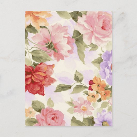 Colorful Waterverf Peony Flowers Briefkaart (Voorkant)