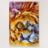 Colorful waterverf portret van Afrikaanse leeuw, Legpuzzel (Verticaal)